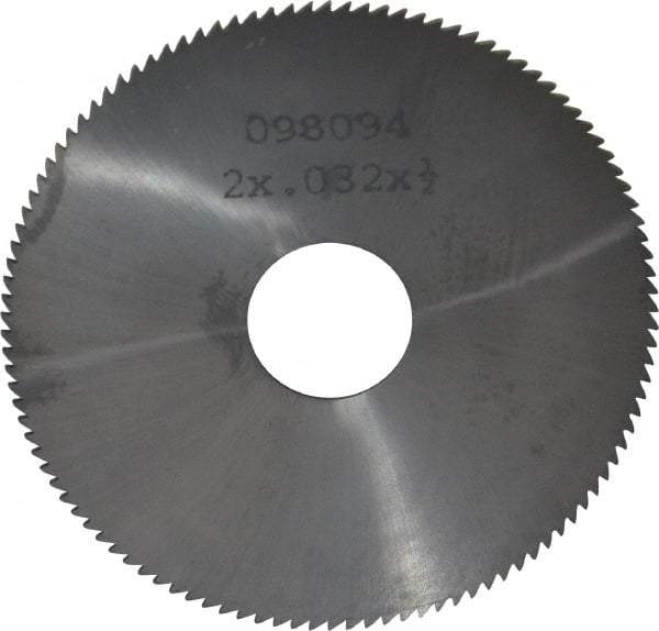 Made in USA - 2" Diam x 0.032" Blade Thickness, 1/2" Arbor Hole Diam, 110 Teeth, Solid Carbide Jeweler's Saw - Uncoated - Makers Industrial Supply