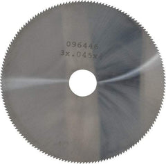 Made in USA - 3" Diam x 0.045" Blade Thickness, 1/2" Arbor Hole Diam, 168 Teeth, Solid Carbide Jeweler's Saw - Uncoated - Makers Industrial Supply