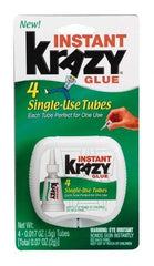 Krazy Glue - 0.17 oz Tube Clear Instant Adhesive - 1 min Working Time, Bonds to Ceramic, Leather, Metal, Plastic, Porcelain, Rubber, Vinyl & Wood - Makers Industrial Supply