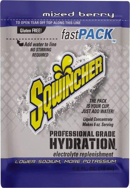 Sqwincher - Pack Mixed Berry Activity Drink - Liquid Concentrate, Yields 0.6 oz - Makers Industrial Supply