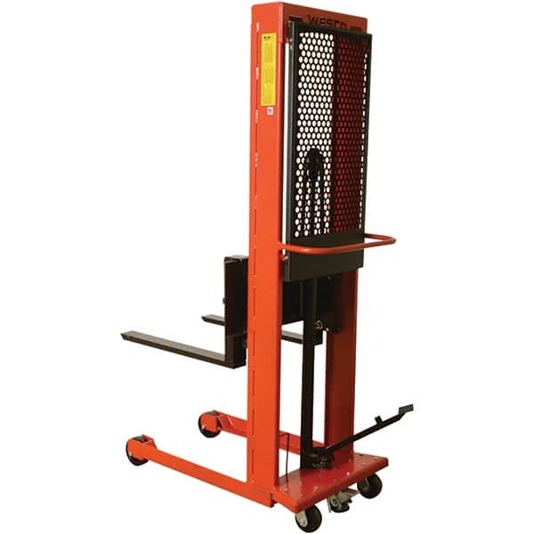 Wesco Industrial Products - 1,000 Lb Capacity, 64" Lift Height, Steel Stacker Manually Operated Lift - Makers Industrial Supply