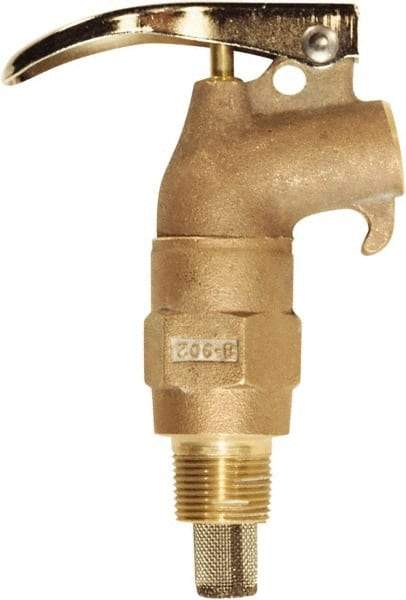 Justrite - 3/4" NPT Brass Rigid Drum Faucet - FM Approved, Internal Arrester, Self Closing - Makers Industrial Supply