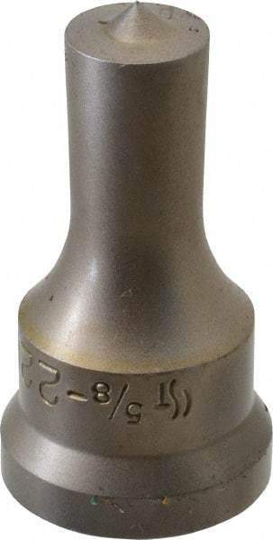 Cleveland Steel Tool - 5/8 Inch Diameter Round Ironworker Punch - 1-1/16 Inch Body Diameter, 1.24 Inch Head Diameter, 2-3/16 Inch Overall Length - Makers Industrial Supply