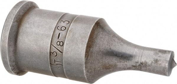 Cleveland Steel Tool - 3/8 Inch Diameter Round Ironworker Punch - 1 Inch Body Diameter, 1-3/16 Inch Head Diameter, 2-7/16 Inch Overall Length - Makers Industrial Supply