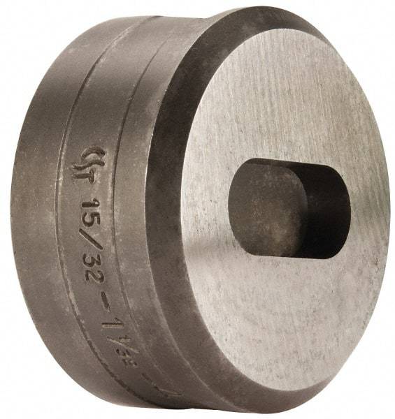 Cleveland Steel Tool - 1-1/32 Inch Long x 15/32 Inch Wide Oblong Ironworker Die - 2 Inch Head Diameter, 1 Inch Head Height - Makers Industrial Supply