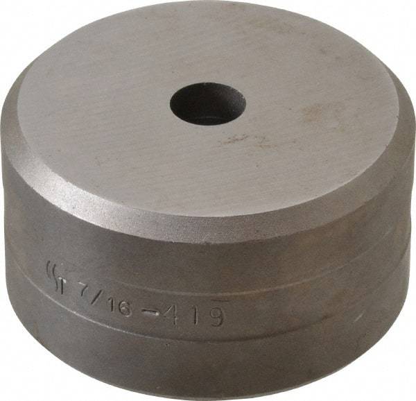 Cleveland Steel Tool - 7/16 Inch Diameter Round Ironworker Die - 2-3/8 Inch Head Diameter, 1-1/4 Inch Head Height - Makers Industrial Supply