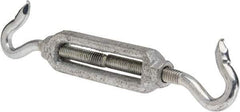 Made in USA - 112 Lb Load Limit, 5/16" Thread Diam, 2-9/16" Take Up, Malleable Iron Hook & Hook Turnbuckle - 3-7/16" Body Length, 7/32" Neck Length, 6-3/4" Closed Length - Makers Industrial Supply