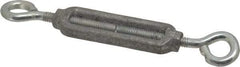 Made in USA - 68 (Hook) & 74 (Eye) Lb Load Limit, 1/4" Thread Diam, 2-1/4" Take Up, Aluminum Hook & Eye Turnbuckle - 2-5/16" Body Length, 11/64" Neck Length, 5-1/2" Closed Length - Makers Industrial Supply