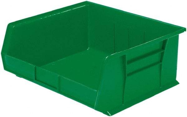 Akro-Mils - 75 Lb. Load Capacity, 14-3/4" Deep, Green Polymer Hopper Stacking Bin - 7" High x 16-1/2" Wide x 14-3/4" Long - Makers Industrial Supply