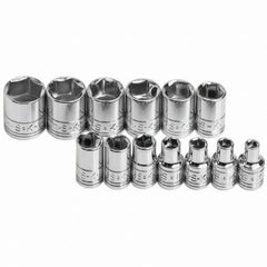 SK - 1/4" Drive Standard Socket Set - 4 to 15mm, Metric Measurement Standard - Makers Industrial Supply