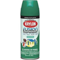 Krylon - Spring Grass, Gloss, Direct to Plastic Spray Paint - Up to 25 Sq Ft per Can, 12 oz Container, Use on Fiberglass, Hard Vinyl, Plastics, PVC, Resin - Makers Industrial Supply