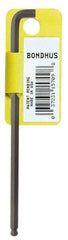 Bondhus - 9/64" Hex, Short Arm, Ball End Hex Key - 4-7/64" OAL, Protanium High Torque Steel, Inch System of Measurement - Makers Industrial Supply