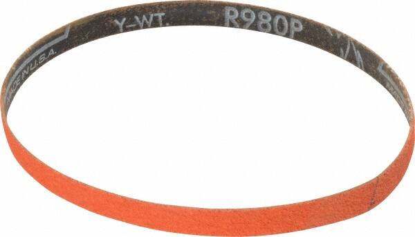 Norton - 1/2" Wide x 18" OAL, 60 Grit, Ceramic Abrasive Belt - Ceramic, Medium, Coated, Y Weighted Cloth Backing, Series R980 - Makers Industrial Supply