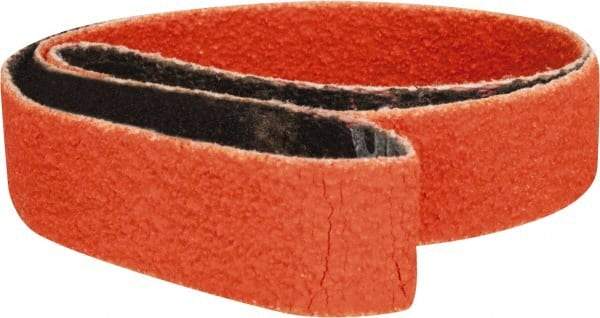 Norton - 1/2" Wide x 18" OAL, 80 Grit, Ceramic Abrasive Belt - Ceramic, Medium, Coated, Y Weighted Cloth Backing, Series R980 - Makers Industrial Supply