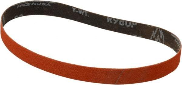 Norton - 3/4" Wide x 20-1/2" OAL, 80 Grit, Ceramic Abrasive Belt - Ceramic, Medium, Coated, Y Weighted Cloth Backing, Series R980 - Makers Industrial Supply