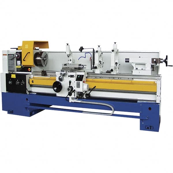 Summit - 28-1/2" Swing, 80" Between Centers, 120 Volt, Triple Phase Toolroom Lathe - 6MT Taper, 15 hp, 20 to 1,250 RPM, 4-1/8" Bore Diam, 48" Deep x 70" High x 156" Long - Makers Industrial Supply