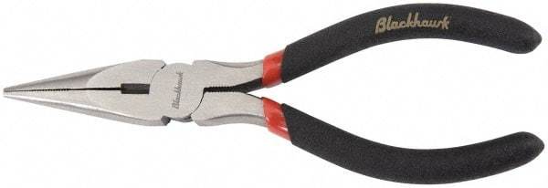 Blackhawk by Proto - 8-3/8" OAL, 2-29/32" Jaw Length x 27/32" Jaw Width, Long Nose Side Cutting Needle Nose Pliers - Round Jaw, Standard Head, Plastic Handles - Makers Industrial Supply