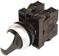 Eaton Cutler-Hammer - 22-1/2mm Mount Hole, 3 Position, Knob Operated, Selector Switch with Contact Blocks - Maintained (MA), Nonilluminated, 1 Contact Block, 2NO - Makers Industrial Supply