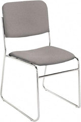 NPS - Fabric Grey Stacking Chair - Chrome Frame, 19" Wide x 21" Deep x 33" High - Makers Industrial Supply