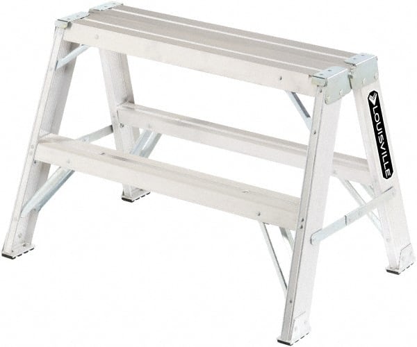 Louisville - 4 Steps, 4' High, Type IA Rating, Aluminum Sawhorse Ladder - Makers Industrial Supply