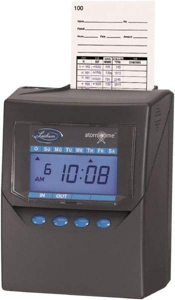 Lathem Time - Time Clocks & Time Recorders Punch Style: Electronic Power Source: Rechargeable Battery Pack - Makers Industrial Supply