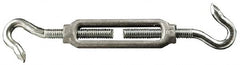 Made in USA - 52 Lb Load Limit, #12 Thread Diam, 1-13/16" Take Up, Aluminum Hook & Hook Turnbuckle - 2-9/16" Body Length, 3/16" Neck Length, 4-1/2" Closed Length - Makers Industrial Supply