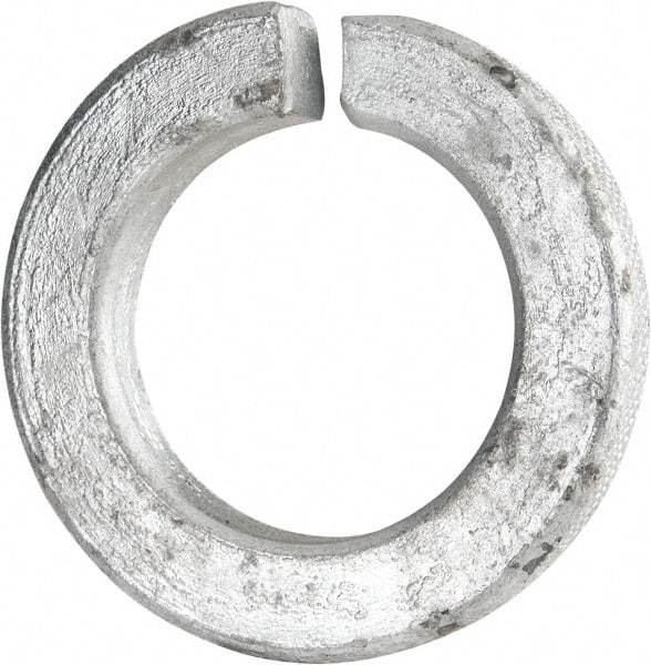 Value Collection - 1-1/4", 1.274" ID, 0.312" Thick Split Lock Washer - Grade 8 Spring Steel, Hot Dipped Galvanized Finish, 1.274" Min ID, 1.3" Max ID, 2.056" Max OD - Makers Industrial Supply