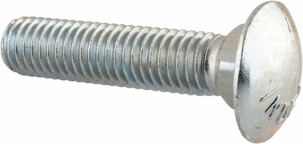 Value Collection - 1/2-13 UNC 2-1/4" Length Under Head, Standard Square Neck, Carriage Bolt - Grade 5 Steel, Zinc-Plated Finish - Makers Industrial Supply