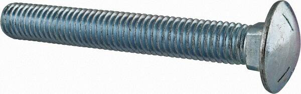 Value Collection - 1/2-13 UNC 3-3/4" Length Under Head, Standard Square Neck, Carriage Bolt - Grade 5 Steel, Zinc-Plated Finish - Makers Industrial Supply