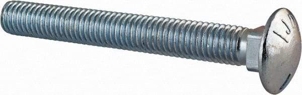 Value Collection - 1/2-13 UNC 4" Length Under Head, Standard Square Neck, Carriage Bolt - Grade 5 Steel, Zinc-Plated Finish - Makers Industrial Supply