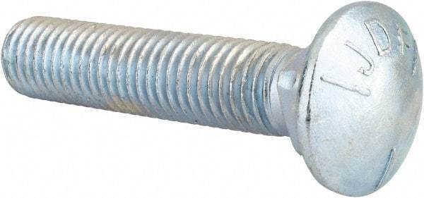 Value Collection - 5/8-11 UNC 3" Length Under Head, Standard Square Neck, Carriage Bolt - Grade 5 Steel, Zinc-Plated Finish - Makers Industrial Supply