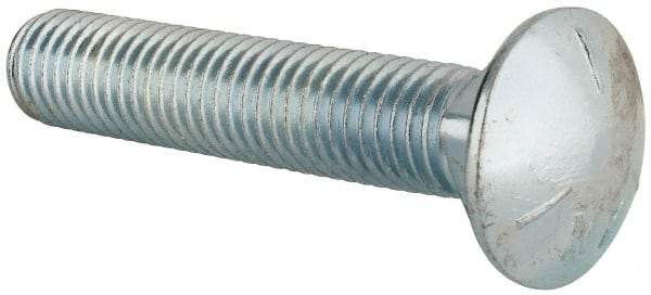 Value Collection - 5/8-11 UNC 3-1/4" Length Under Head, Standard Square Neck, Carriage Bolt - Grade 5 Steel, Zinc-Plated Finish - Makers Industrial Supply