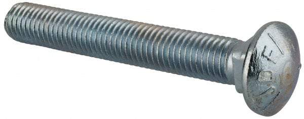 Value Collection - 5/8-11 UNC 4-1/2" Length Under Head, Standard Square Neck, Carriage Bolt - Grade 5 Steel, Zinc-Plated Finish - Makers Industrial Supply