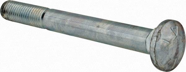 Value Collection - 5/8-11 UNC 6" Length Under Head, Standard Square Neck, Carriage Bolt - Grade 5 Steel, Zinc-Plated Finish - Makers Industrial Supply