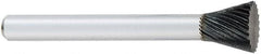 OSG - 3/8" Cut Diam, 1/4" Shank Diam, Inverted Cone Head Fluted Cut Burr - Carbide, Flat End, 3/8" LOC, 2" OAL - Makers Industrial Supply