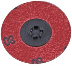 Standard Abrasives - 2" Disc Diam, 240 Grit, Aluminum Oxide Quick Change Disc - Type P Attaching System, Coated, Red, Very Fine Grade, 25,000 RPM - Makers Industrial Supply