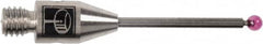 Renishaw - 0.02 Inch Ball Diameter, Carbide Stem, M2 Thread, Ruby Point Ball Tip CMM Stylus - 0.28 Inch Working Length, 0.012 Inch Stem Diameter, 0.79 Inch Overall Length - Makers Industrial Supply