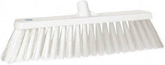 Vikan - 19" Heavy Duty Synthetic Push Broom - 4-25/64" Bristle Length, Plastic Block, European Threaded Handle Connection - Makers Industrial Supply