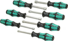 Wera - 7 Piece 3/16 to 1/2" Nutdriver Set - Hollow Shaft, Ergonomic Handle - Makers Industrial Supply