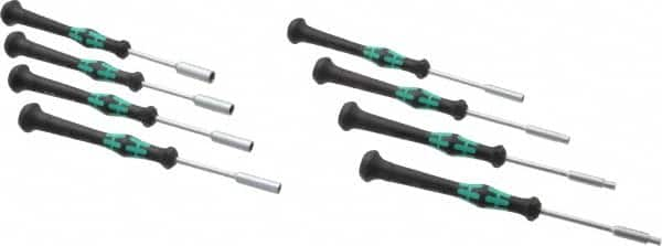 Wera - 8 Piece 2.5 to 6mm Electronic Nutdriver Set - Solid Shaft, Ergonomic Handle - Makers Industrial Supply