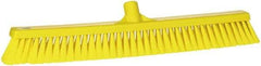 Vikan - 24" Fine Particle Synthetic Push Broom - 2" Bristle Length, Plastic Block, European Threaded Handle Connection - Makers Industrial Supply