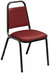 NPS - Vinyl Burgundy Stacking Chair - Black Frame, 17-1/4 Inch Wide x 20 Inch Deep x 33 Inch High - Makers Industrial Supply