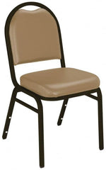 NPS - Vinyl Beige Stacking Chair - Mocha Frame, 17 Inch Wide x 21 Inch Deep x 34 Inch High - Makers Industrial Supply