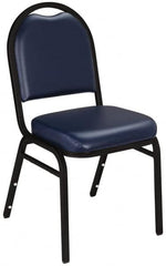 NPS - Vinyl Blue Stacking Chair - Black Frame, 17 Inch Wide x 21 Inch Deep x 34 Inch High - Makers Industrial Supply