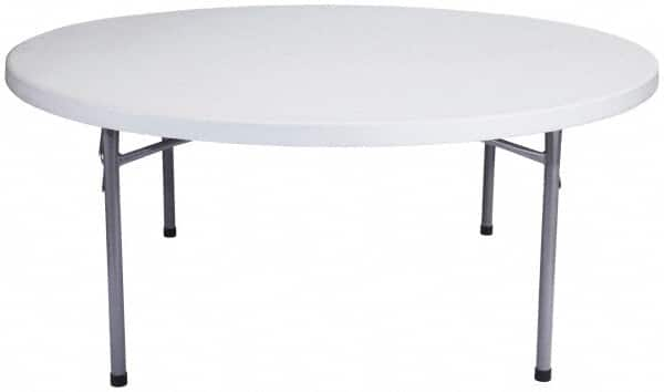 NPS - 29-1/2" High x 71" Diam, Round Folding Table - Speckled Gray - Makers Industrial Supply