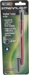 Streamlight - White LED Bulb, Mini Flashlight - Red Aluminum Body, 3 AAAA Alkaline Batteries Included - Makers Industrial Supply