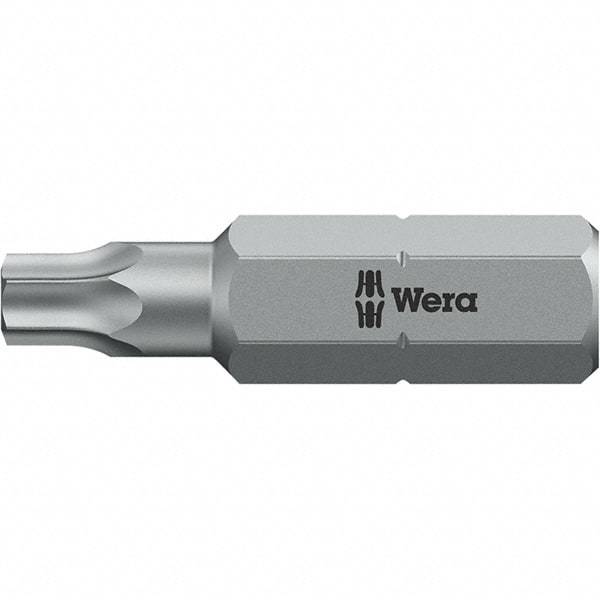 Wera - 1/4" Drive T20 Torx Screwdriver Bit - 1" OAL, Insert Bit - Makers Industrial Supply