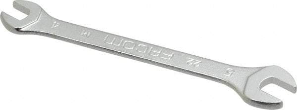 Facom - 4mm x 5mm Stubby Open End Wrench - 2-9/32" OAL, Double End, Satin Finish, 15° Head Angle - Makers Industrial Supply