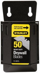 Stanley - 50 Piece Carbon Steel Drywall Utility Blade - 59mm OAL, 0.024" Blade Thickness - Makers Industrial Supply