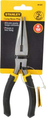 Stanley - 7" OAL, Cutting Pliers - 2-15/64" Jaw Length x 13/16" Jaw Width, Long Nose Head, Molded Plastic Handle - Makers Industrial Supply